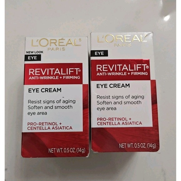 L'Oréal Other - Loreal Revitalift Eye Cream Anti-Wrinkle‎ Firming Soothing Depuff 0.5fl.oz X 2
